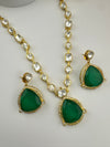 Kundan, Polki, CZ, Doublet Stones Golden necklace set, kundan haar, everyday wear jewelry