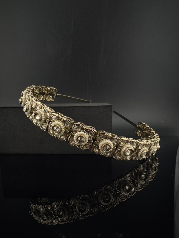 Gold Kundan Hair band or Hair Accessories, Indian Headband, Sheesh Phool, Bridal Matha Patti/Sheesh Patti/Matha phool