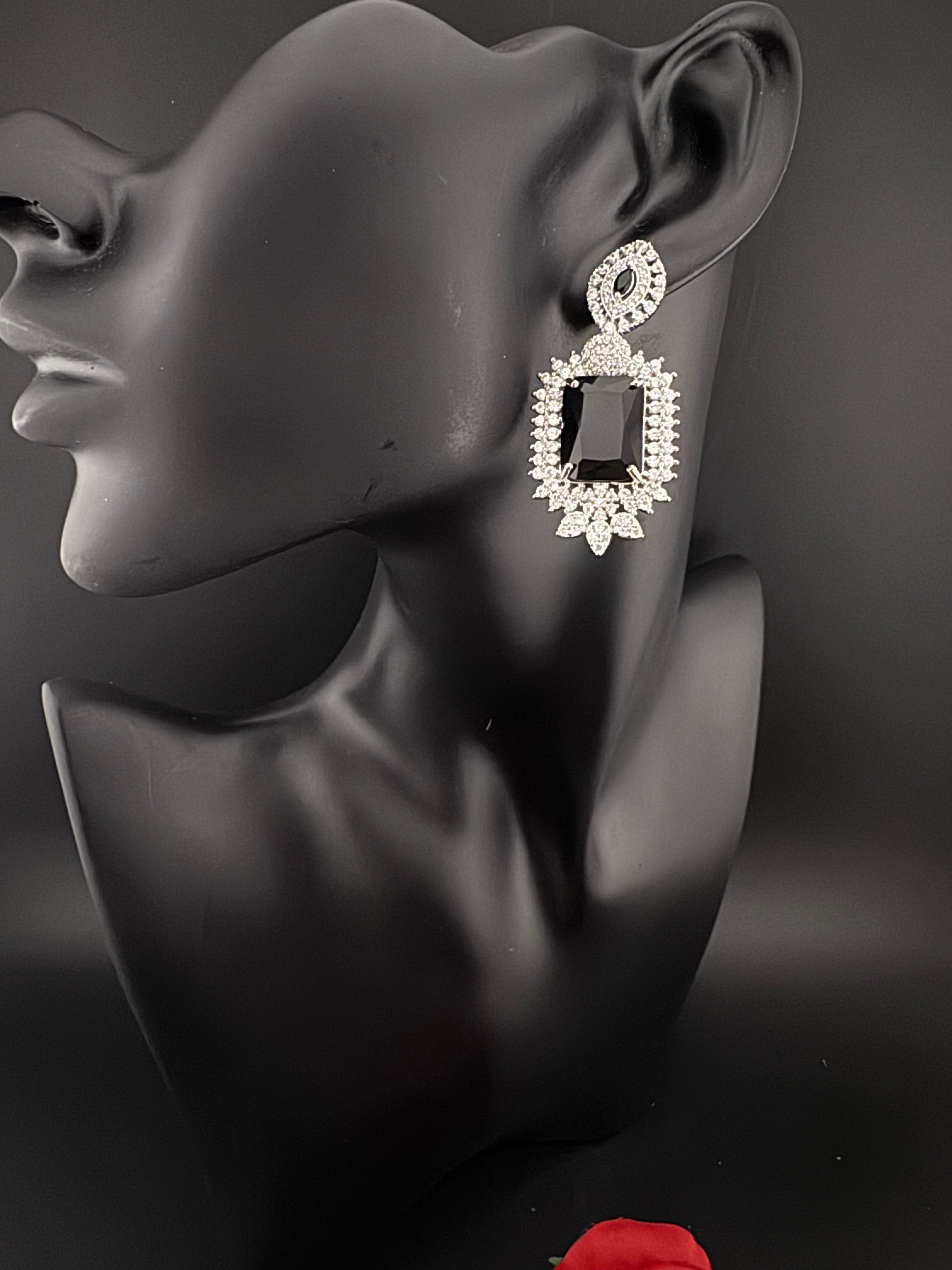 Premium Cubic Zirconia Chandelier earrings in Crystal stones, Cubic Zirconia, Swarovski designer Inspired Statement Drop Dangle earrings