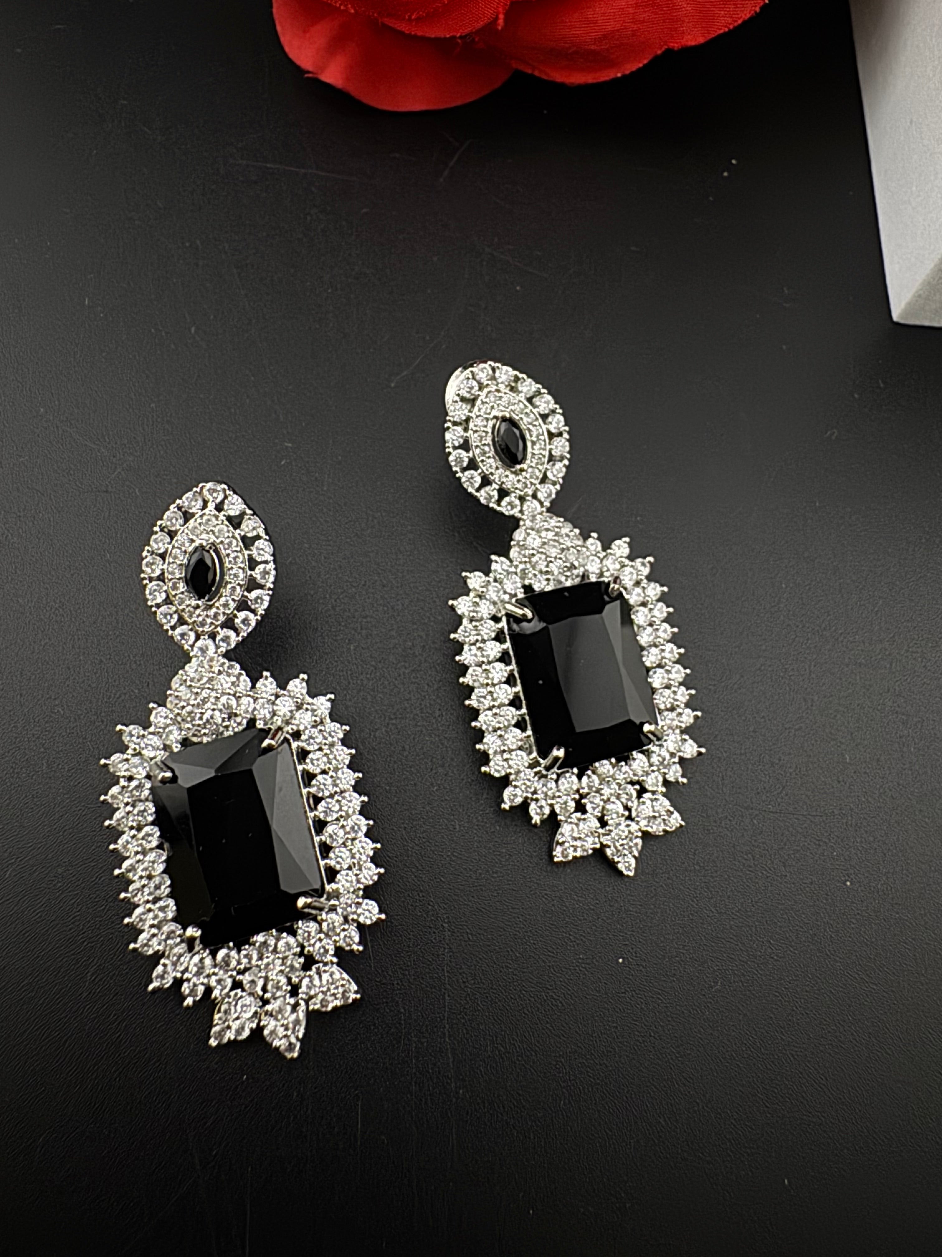 Premium Cubic Zirconia Chandelier earrings in Crystal stones, Cubic Zirconia, Swarovski designer Inspired Statement Drop Dangle earrings