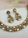 Stones, CZ, Kundan Gold necklace set, Indian Bridal Jewelry set