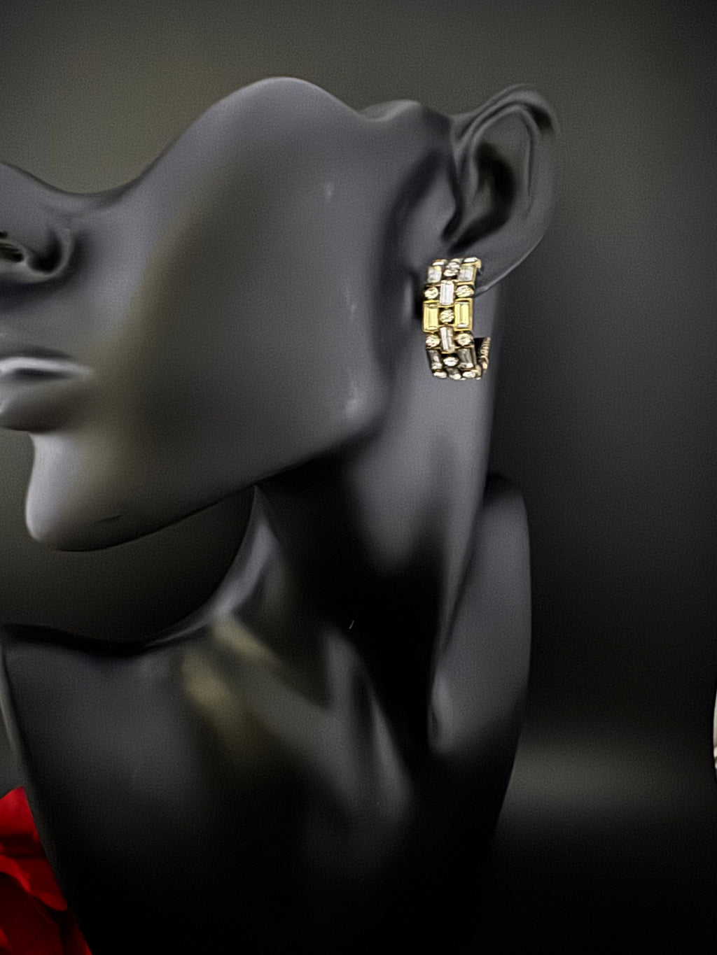 High Quality Premium Cubic Zirconia all around stones Open Hoop designer earrings/statement jewelry/Silver Hoop earrings/bridesmaid gift