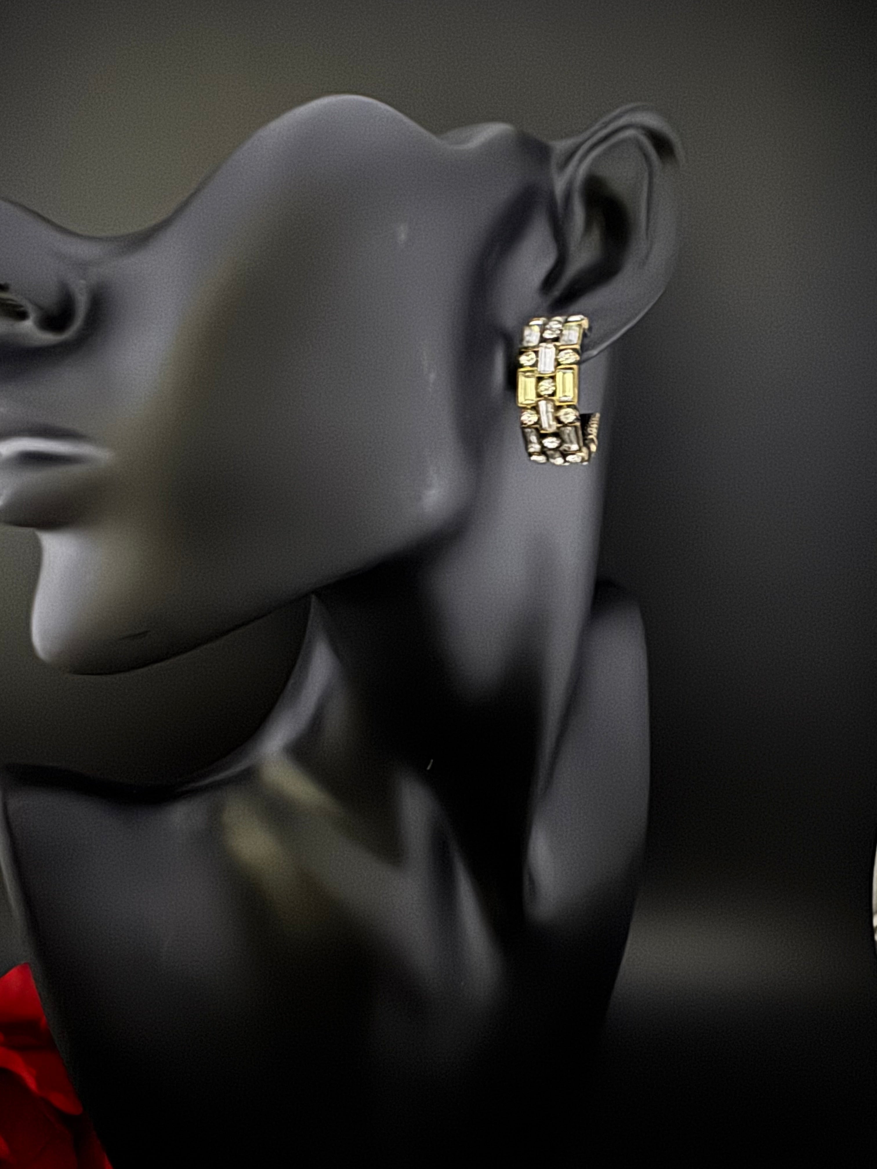 High Quality Premium Cubic Zirconia all around stones Open Hoop designer earrings/statement jewelry/Silver Hoop earrings/bridesmaid gift