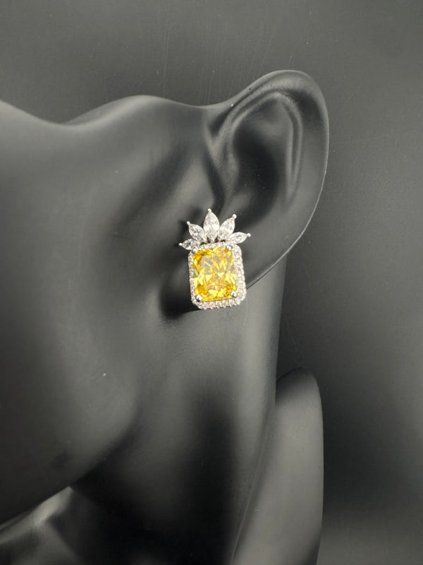 Swarovski inspired Crystal, cubic zirconia, diamond small studs earrings, Indian Jewelry