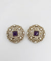 Kundan, Doublet stone, cubic zirconia Big Stud Earrings, designer Inspired, Indian jewelry