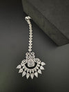 Silver Cubic Zirconia/Diamond Tikka, Indian Maang Tikka, Headpiece, Bridal jewelry (Copy)