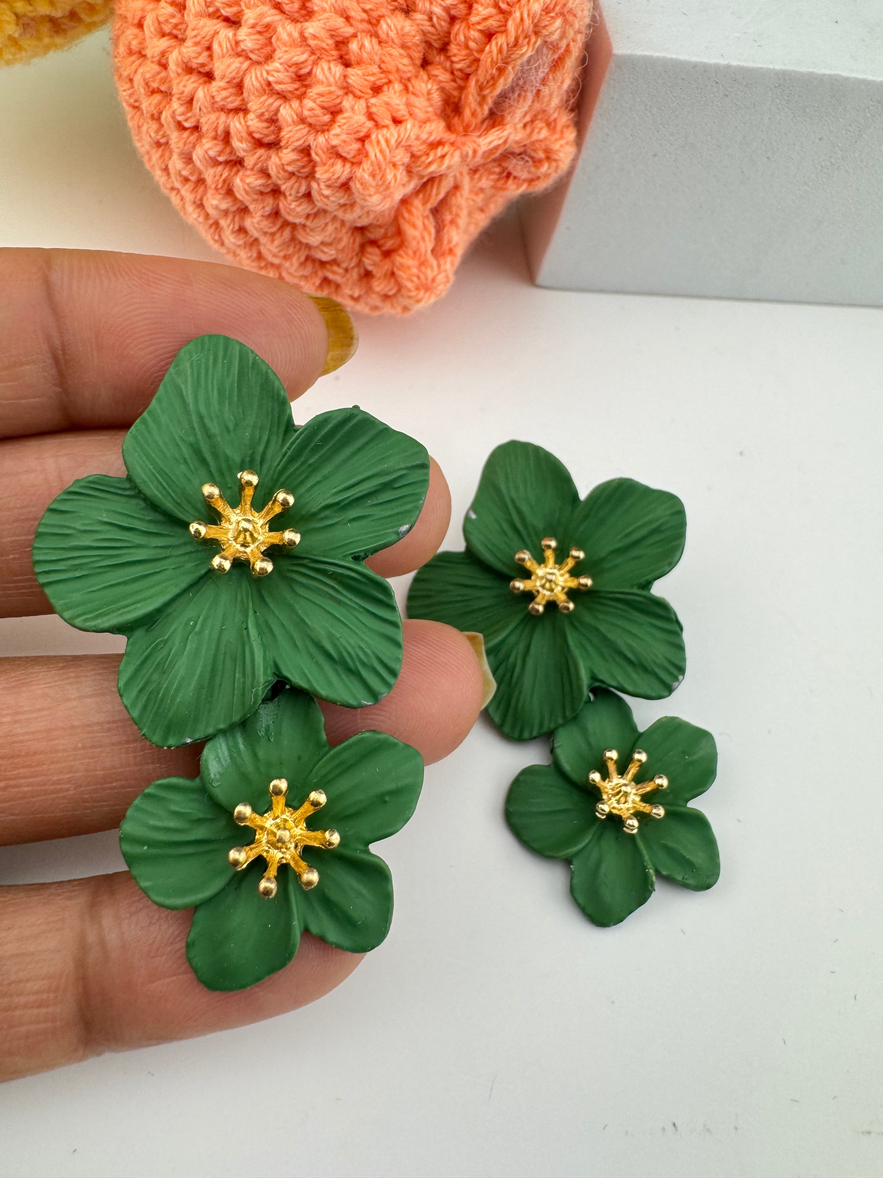 Premium High Quality long drop earrings, lightweight Brass and Acrylic material flower Earrings for party wear/Bridesmaid gift