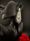 Premium Cubic Zirconia Crystals Chandelier earrings is designer Inspired, Statement Long sleek earring, Bridal, Party, Wedding jewelry, chic