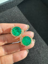 Gold Polish Doublet Stone Stud Earrings, Cubic Zirconia, AD, CZ, Indian Jewelry