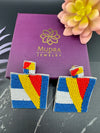 Multicolor Square Dangle Quirky Beaded earrings