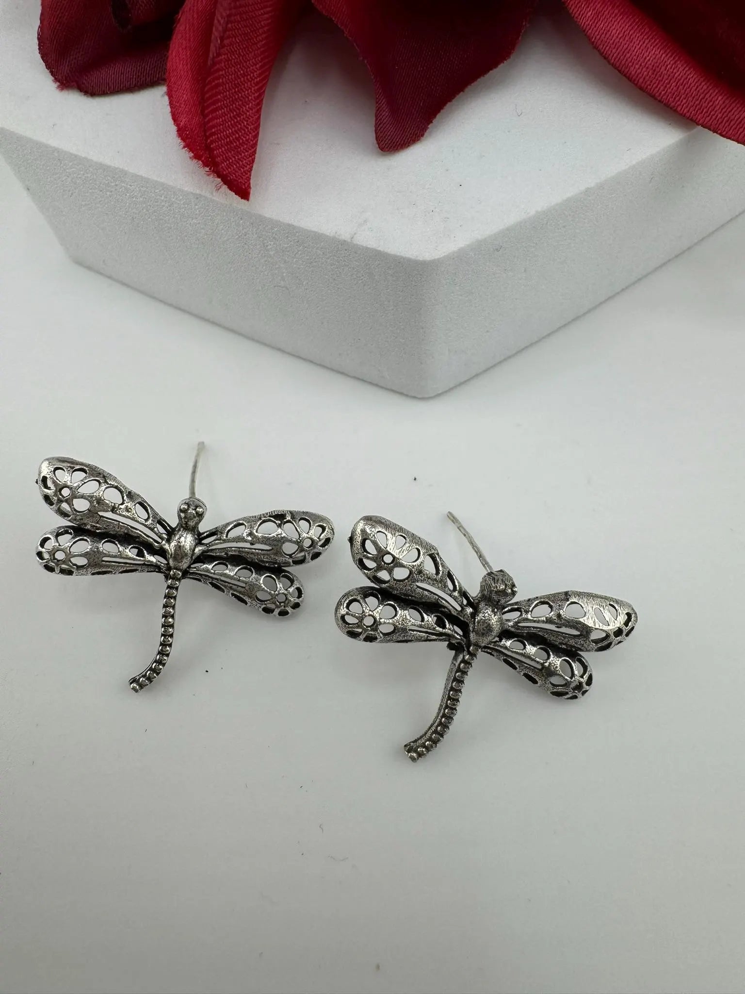 COMBO of 2 oxidized earrings, Fly and abstract earrings