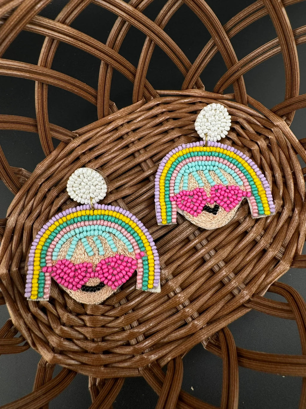 Cool Girl Boss unique Quirky Beaded earrings, Unique Earrings