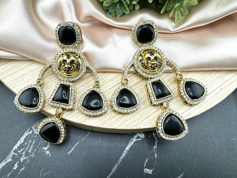 Inspired By Sabyasachi earring Chand Bali, Chandelier Long earring