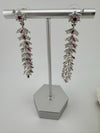 Premium Long Earring in Cubic Zirconia / Set of small jhumkis in long earrings