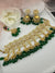Choker necklace set with jhumka and tikka in kundan, pearls, Indian Bridal Jewelry set