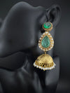 Amrapali Inspired Kundan, Doublet Stone, Pearls Long Jhumka Earrings, Matt Gold Designer Jewelry