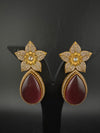CZ and Gold, Doublet Stone Chandelier Drop Earrings, Bridal, Designer jewelry