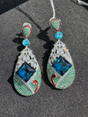 Swarovski inspired Crystal, cubic zirconia, diamonddangle earrings, Indian Jewelry