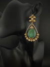 Kundan, CZ, Gold, Doublet Stone Chandelier Long Drop Earrings, Moissanite, CZ, Designer jewelry