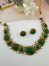 Kundan, Stone, Gold plated necklace set, Indian Bridal Jewelry set