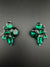Crystals geometric shapes in unique setting Designer stud earrings, Indian Jewelry