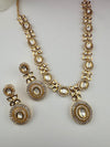 Cubic Zirconia, Kundan, Long Gold Necklace Set, Indian Bridal Rani Haar