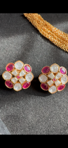 Kundan, Moissanite, multi Gold chain choker necklace set, Indian Bridal Jewelry