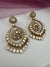 Gold with kundan, cubic zirconia chandbali Drop earrings, Indian Jewelry