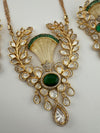 Kundan, CZ, MOP, Stone, Uncut Polki Long Pendant necklace set, Pendant set, everyday wear jewelry
