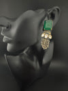 Cubic Zirconia, Kundan, Doublet Stone Chandelier Drop Earrings, Moissanite, CZ, Designer jewelry