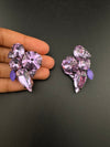 Crystals geometric shapes in unique setting Designer stud earrings, Indian Jewelry