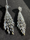 Swarovski inspired Crystal, cubic zirconia, diamonddangle long earrings, Indian Jewelry