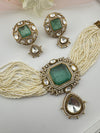 Hydro beads, CZ, Doublet Stones Choker necklace set, Indian Bridal Jewelry, chic set