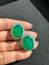 Cubic Zirconia, American Diamond,Doublet stone studs earrings, Indian Jewelry