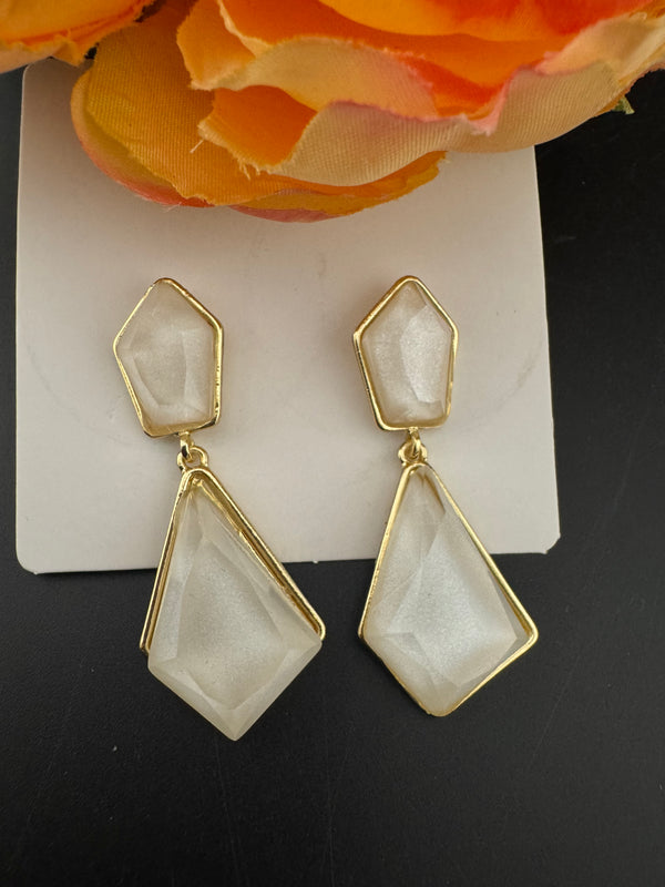 High Quality Premium Enamel and gold Designer Drop Earrings