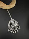 Silver Cubic Zirconia/Diamond Tikka, Indian Maang Tikka, Headpiece, Bridal jewelry
