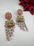 Matt Gold, kundan, Doublet stone, Pearls ChandBali Very long Earrings, Amrapali designer jewelry
