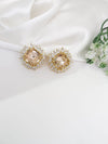 Gold Polish Crystal Stone Stud Earrings, Cubic Zirconia, AD, CZ, Indian Jewelry