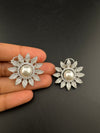 Pearls, Cubic Zirconia, Diamond nano setting stud earrings, Indian Jewelry