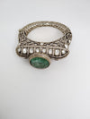 Moissanite Kundan, CZ, Doublet Stone, Openable Designer Bracelet Bangle, Gold Polish (Fits 2.6" wrists)