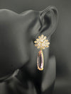 Cubic Zirconia, Diamond, Crystal stone, Gold Polish Designer inspired Dangle earrings, Indian Jewelry
