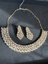 Kundan and Moissanite Gold necklace set, Indian Bridal Jewelry