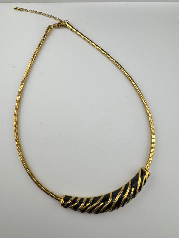 Premium Quality Contemporary NECKLACE ONLY/Black Gold necklace/Designer inspired/Indian jewelry/Sleek Necklace/everyday wear/handmade