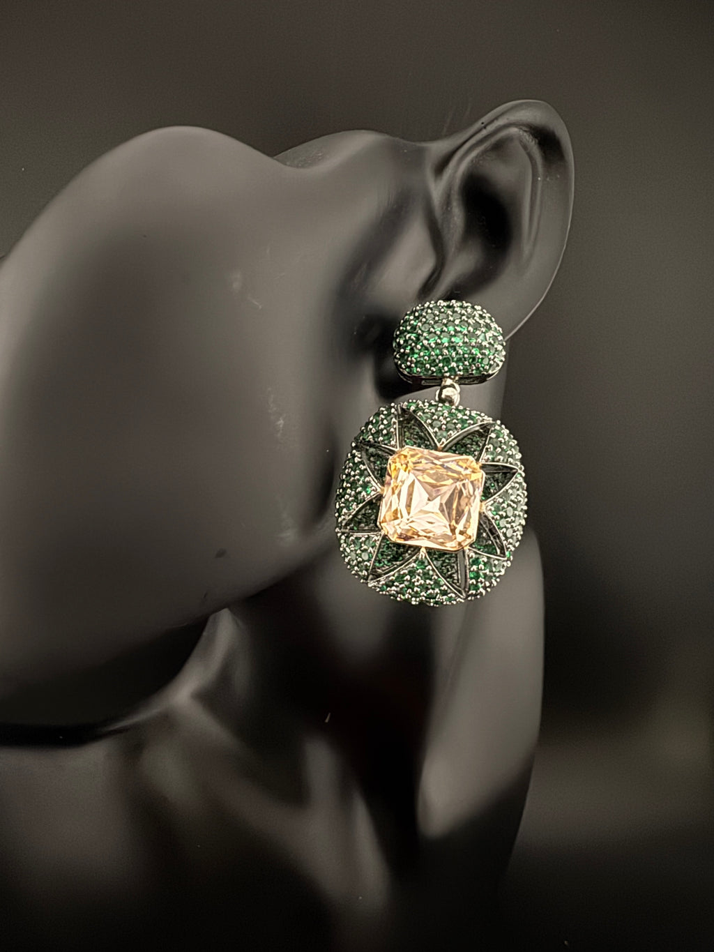 Premium Nano Setting Cubic Zirconia and Crystal earrings in Drop shape, stylish, designer Inspired Statement earring/Bridal Bridesmaid gift