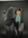 CZ and Gold, Doublet Stone Chandelier Drop Earrings, Bridal, Designer jewelry