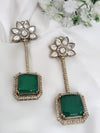 Amrapali inspired, Doublet stone uncut kundan and CZ chandbali Drop earrings, Indian Jewelry