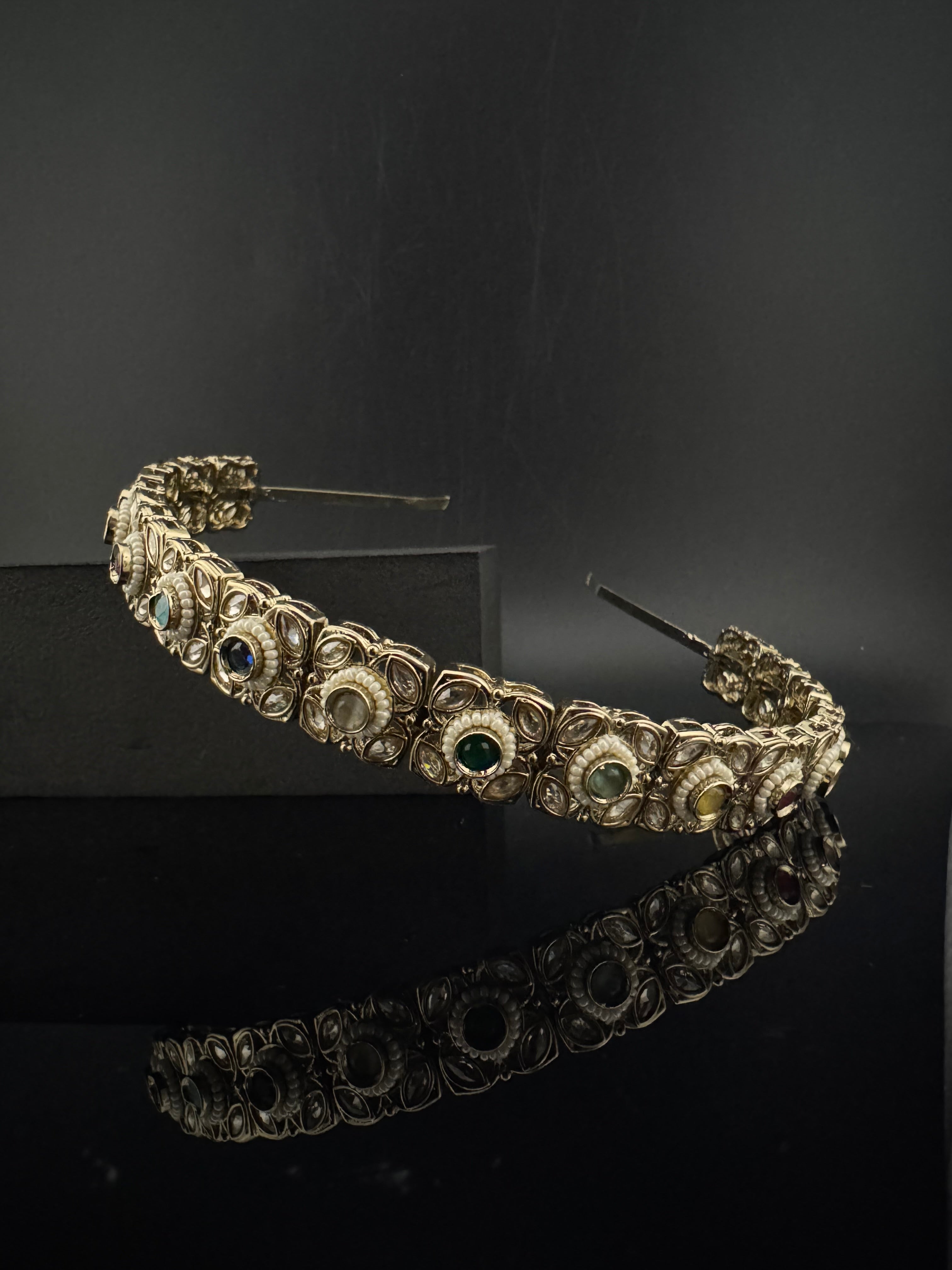 Gold Kundan Hair band or Hair Accessories, Indian Headband, Sheesh Phool, Bridal Matha Patti/Sheesh Patti/Matha phool