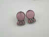 Oxidized German silver, Monalisa Stone studs earring
