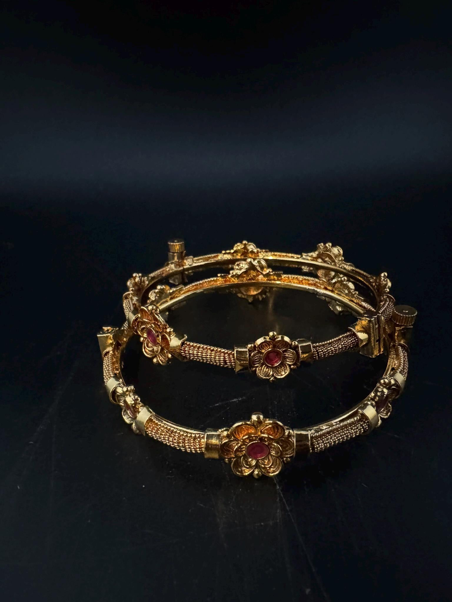 Openable Matt Gold Amrapali inspired Designer bangles set