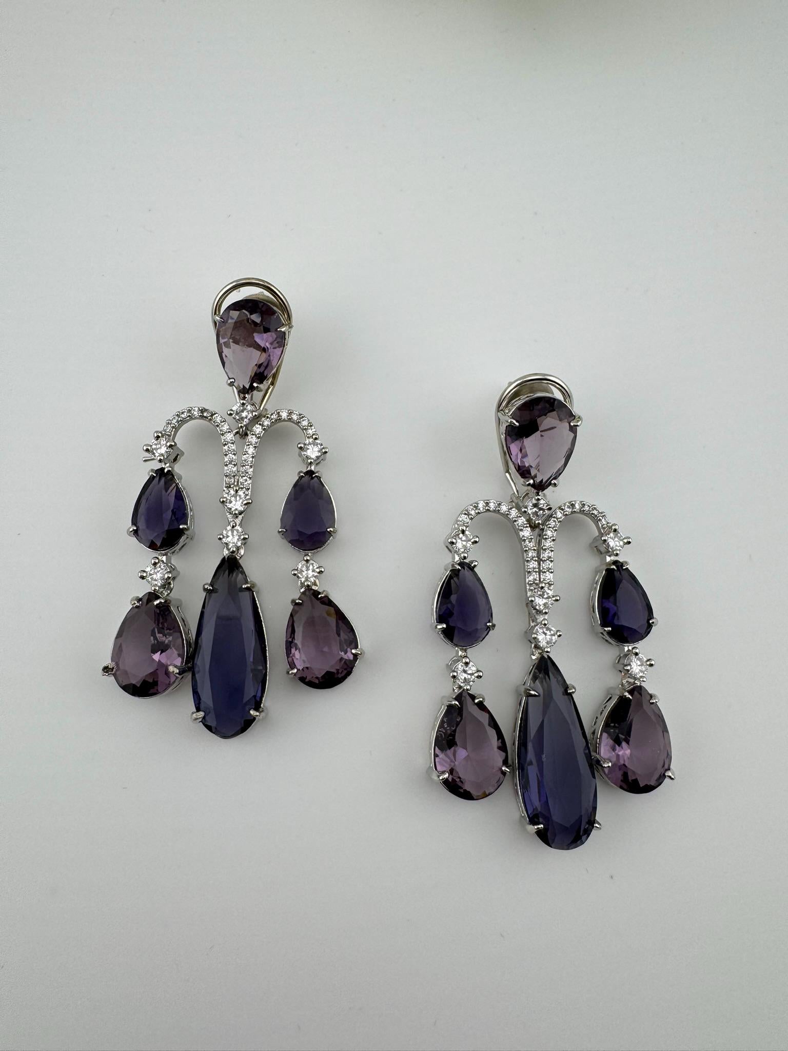 Premium Cubic Zirconia and glass stone in silver color is designer Inspired Statement Long earrings